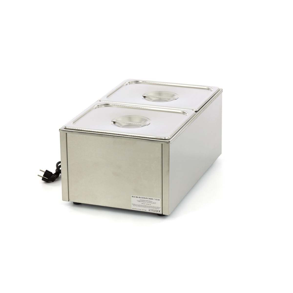 Baño María con grifo incl. 2x 1/2 GNSet Eléctrico - Acero inoxidable - Profesional - Con recipientes Gastronorm - Mantiene la comida caliente
