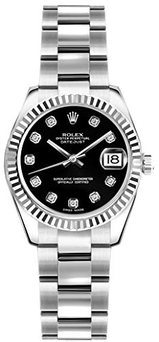 Rolex Lady-Datejust 26 179174 Black Dial on Oyster Bracelet Luxury Watch