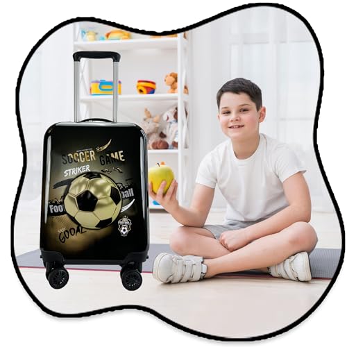 Image of Kid's Luggage Set 5 Piece Suitcase Set 16'' Hardside Football Luggage with Spinner Wheels Boys Carry on Toddler Travel Rolling Suitcase Carry on Luggage Airline Approved