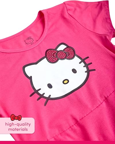 Hello Kitty Girls' Skater Dresses - 2 Pack Short Sleeve Cute Casual Flare Dresses for Little and Big Girls (Sizes: 2T-12)4