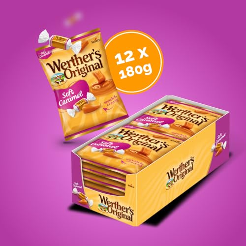 Werther’s Original Soft Caramel – 12 x 180g – Weiche Sahnetoffees mit leckerem Karamellgeschmack