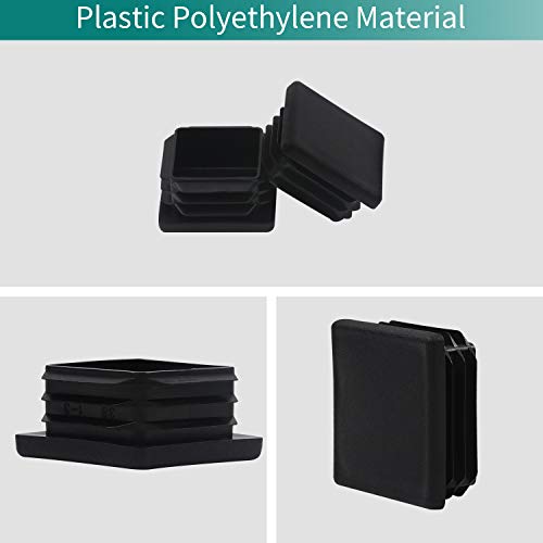 FiveEyes 2\" 2x2 Square Tubing Plastic Plug,2 Inch End Cap (10 Pack)2\"x2\" 2 Inch Square Tube End Cap Fence Post Pipe Cover Tubing Insert Chair Glide Finishing Plug