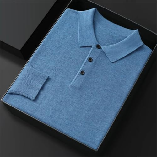 Men's Polo Neck Long Sleeve Business Casual Sweater Pullover Bottoming Sweater4