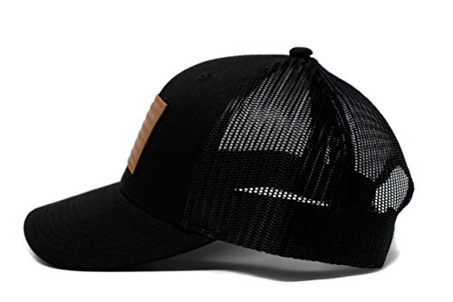 Image of 13 STRIPES American Flag Hat - Leather Patch Mesh Back Snapback Hat for Men & Women USA Flag Trucker Hat, Casual Unisex Hat