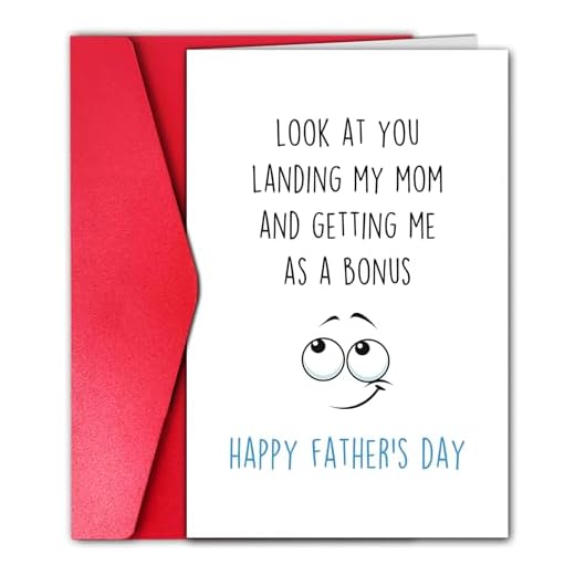 CGBRspacex Stepdad Fathers Day Card, Funny Step Dad Happy Father’s Day Gift, Bonus Dad Card, Card from Bonus Son