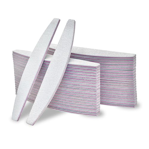 Huirongwinwin 50 Stück Nagelfeile 100/180 Halbmond Profi...