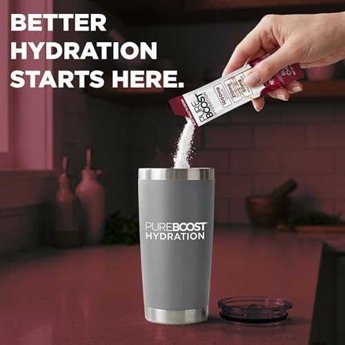 Image of Pureboost Sugar-Free Electrolyte Hydration Packets, Black Cherry 14ct | Zero Calories, Fast Hydration Drink Mix with 1,000mg Sodium, Potassium & Magnesium