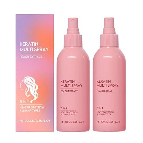 Acondicionador en spray 5 en 1 sin enjuague, protección para todo tipo de cabello, suaviza y acondiciona, antiencrespamiento, fragancia duradera. (2pcs)