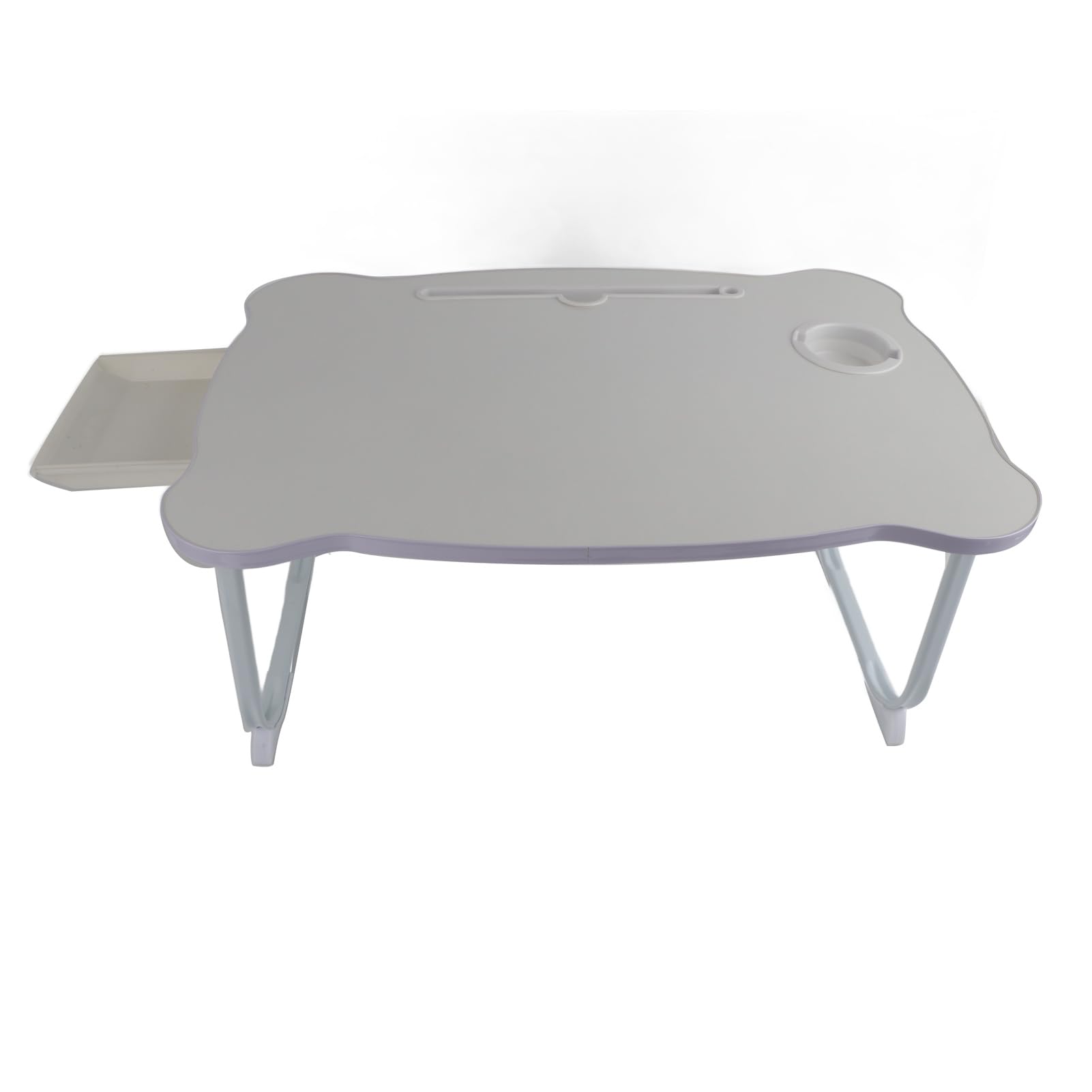 Plateau de lit pliable réglable avec porte-gobelet – Idéal pour le petit déjeuner sur ordinateur portable et les collations à la maison ou à l'école – Design portable léger et polyvalent