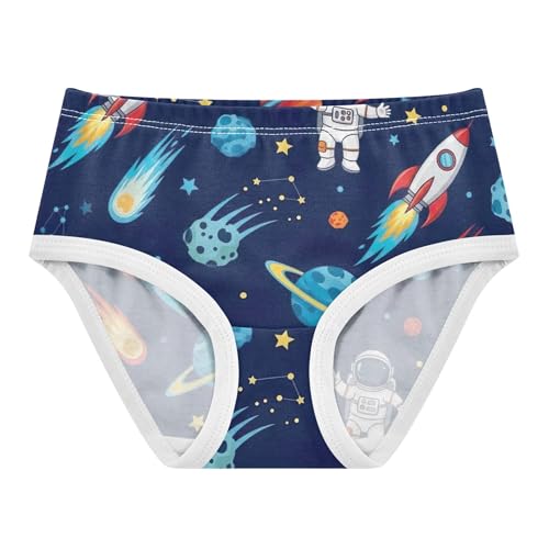 Cotton Toddler Underwear Floral Cartoon White Astronauts Space Blue Little Girl Panties Designer Briefs Underpants 2t