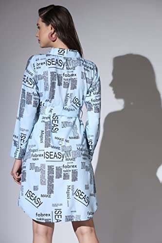 Image of Leriya Fashion Western Dress for Women | Rayon Paper Printed Dresses with Belt | Collared Neck on Button | Knee Length Dresses for Women | Ideal for Outing | Hangouts for Girls