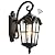JOKAONOTL Dusk to Dawn Outdoor Wall Lights 17.1" H Exterior Lighting Fixtures Black Porch Light Waterproof Roman Wall Lantern with Water Ripple Glass for House Garage Patio