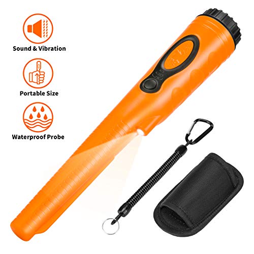 GLOBALDETECTOR Metal Detector, Pointer IP68 Waterproof to 5m/16.4feet Pinpointing Metal Detector with LED