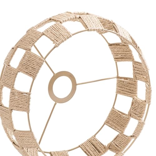 Pantalla colgante de ratán tejida para lámpara de techo boho y cuerda de papel natural 6