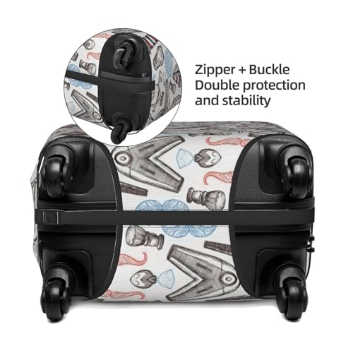Barber Supplies Pattern Print Luggage Suitcase Cover Protector Luggage Washable Covers With Concealed Zipper4