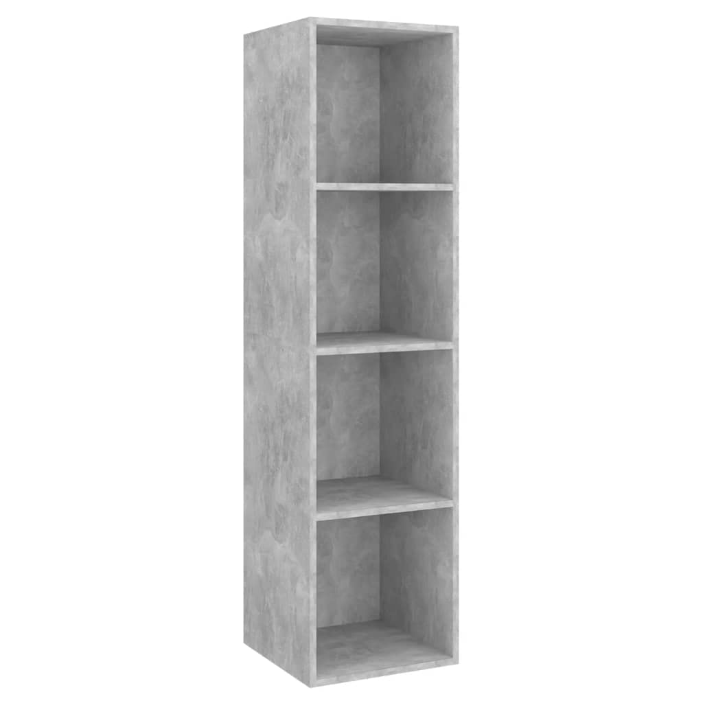 3-TLG. TV-Schrank-Set Betongrau Holzwerkstoff, Hängend, Modernes Media Center, Wohnzimmer Schlafzimmer, 37x37x107/142,5 cm