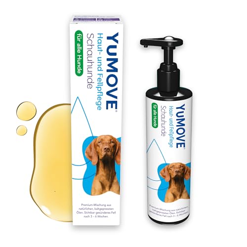 YuMOVE Haut Und Fell Hund Öl 500 ml - Für Showhunde & alle Rassen - Fördert glänzendes Fell und gesunde Haut bei Hunden - Mit Omega-3 und -6 - Kaltgepresste Öle für natürliche Hautpflege bei Hunden