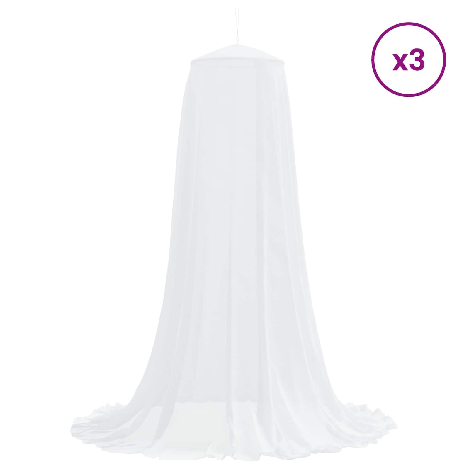 Moustiquaire pour lit en polyester 156 mailles Ø56 x 220 cm, lot de 3 pièces, maille fine pour lit double, idéale pour chambre à coucher, camping, extérieur et voyage