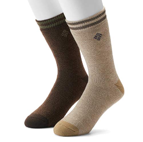 Columbia MENs 2-pack BOOT Crew Socks, SIZE 9-12 (assorted 4)