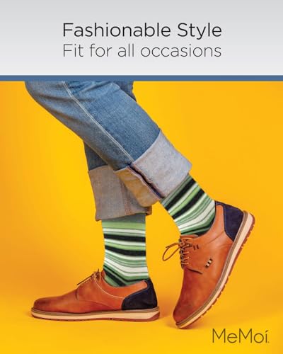 MeMoi Striptrast Cotton Blend Crew Sock 3 Pack4