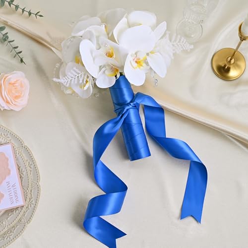 Image of Double Face Satin Ribbon 1-1 /2 inch X 50 Yards Polyester Royal Blue Ribbon for Gift Wrapping Very Suitable for Weddings Party Hair Bow Invitation Decorations