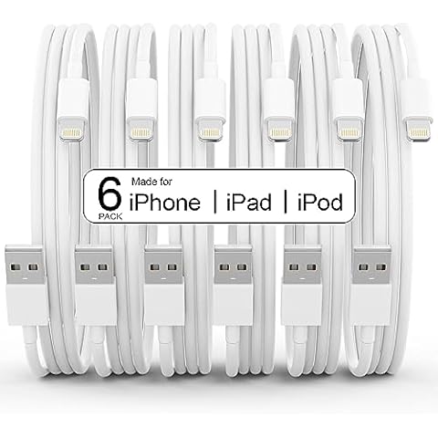 6Pack(3/3/6/6/6/10 FT)[Apple MFi Certified] iPhone Charger Long Lightning Cable Fast Charging High Speed Data Sync USB Cable Compatible iPhone 14/13/12/11 Pro Max/XS MAX/XR/XS/X/8/7/Plus iPad AirPods Cover