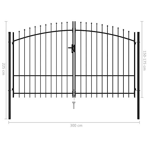 VidaXL Cancello per Recinzione a Doppia Anta con