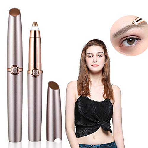 Eyebrow Trimmer Electric Eyebrow Hair Removal for Women &Men Painless Portable Facial Hair Remover with Clean Brush, Head Can Be Removed for Washed (Battery Not Included)
