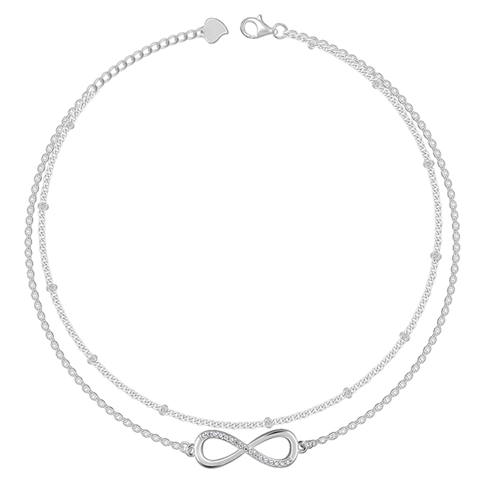 925 Silver Infinite Glow Anklet | Gifts for Women and Girls | With Certificate of Authenticity and 925 Stamp | 6 Months Warranty