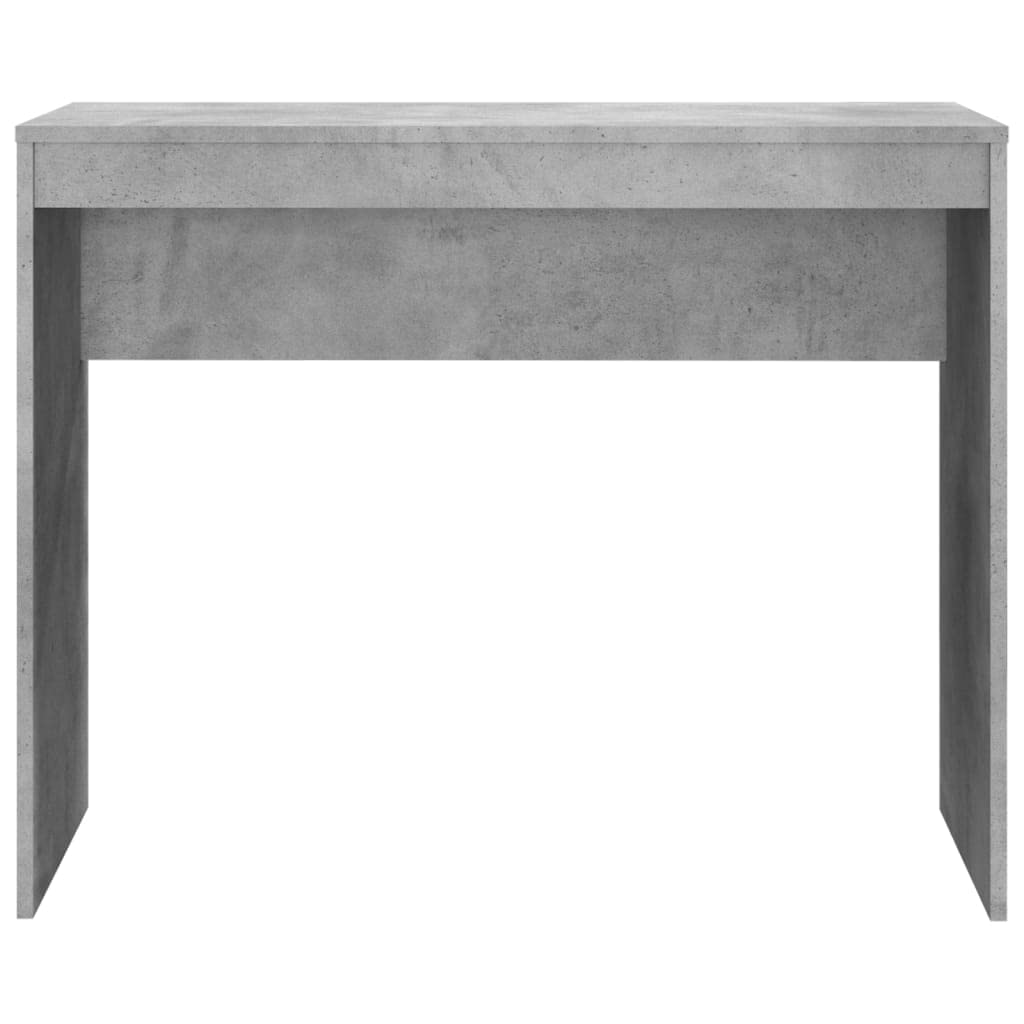 Scrivania grigio cemento in legno multistrato 90x40x72 cm, tavolo scrittoio salvaspazio con ripiano per computer e cassetto, mobile ufficio per smartworking e studio casa