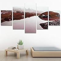 SIGNWIN 5 Panel Canvas Wall Art Modern Art Dramatic Farmhouse/Country Mountain Multicolor Nature Photography for Home Decorations Ready to Hang - 60
