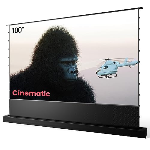 AWOL VISION ALR プロジェクタースクリーン 100インチ 電動床置き式 超短焦点専用 フロアライジング 高コントラスト 環境光カット95% 視野角170° 4K・8K対応 ホームシアタースクリーン 会議用 (ALR-F210C)