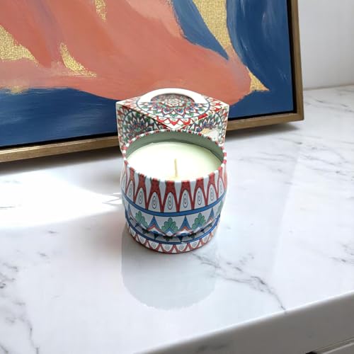 Image of Mandala Candle | Handcrafted Scented Wax Jar with Intricate Mandala Design | Spiritual Home Decor & Gift (Art Deco)