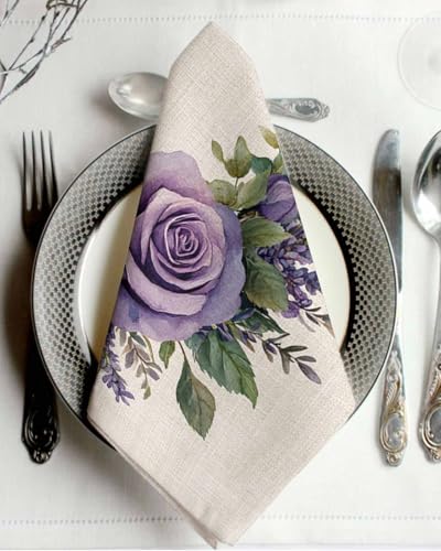 Servilletas de tela pack x4, poliéster, cuadradas, floral miniatura 2
