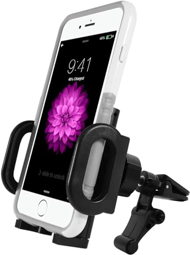 Macally Car Vent Phone Mount, [Design] Cell Phone Holder for Car - Air Vent Phone Mount for Car - Easy Clamp Cradle in Vehicle Compatible with All Apple iPhone Android Smartphone