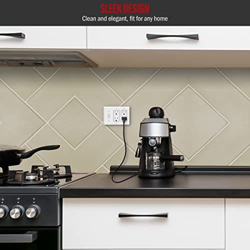 Enerlites Combination Single Toggle/Double Decorator Rocker Outlet Wall Plate, Standard Size 3-Gang Light Switch Cover (4.5" X 6.38"), Polycarbonate Thermoplastic, Ul Listed, 881132-W, White #TOP3