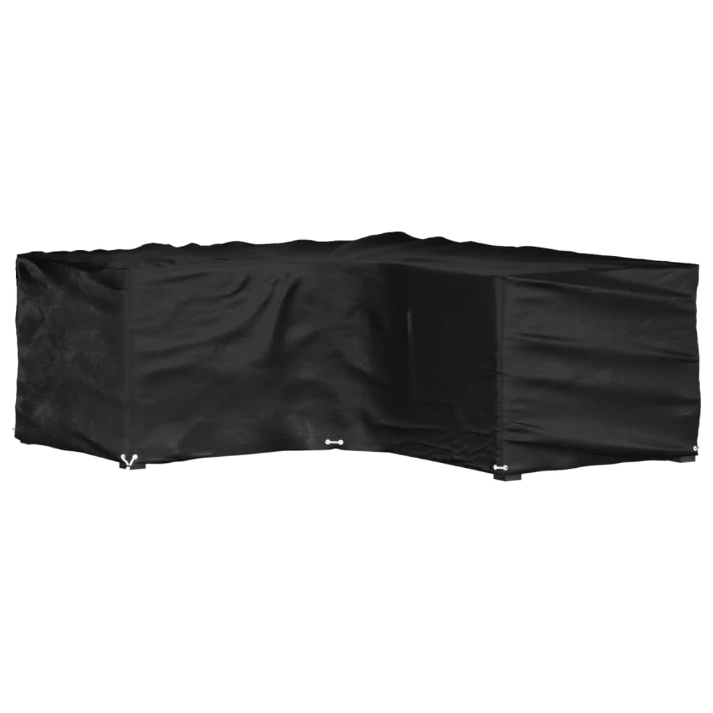 Vidaxl Black L-Shaped Garden Furniture Cover Outdoor 12 Eyelets