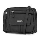 MultiSac Women's Zippy Triple Compartment Crossbody Bag, Black, One Size