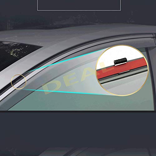 DEAL AUTO ELECTRIC PARTS 4-Piece Set JDM Style Outside Mount Tape On/Clip On Type Smoke Tinted Sun/Rain Guard Vent Window Visors With Chrome Trim Compatible With 2015-2018 Fit All Models by DEAL AUTO ELECTRIC PARTS - Used condition - Image 5
