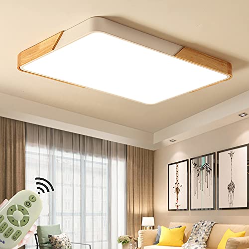 72W Lámpara de techo LED Regulable Plafon Techo Led Cuadrado Iluminación interior para Dormitorio Comedor Cocina Balcón Marco de Concha Blanco [Clase de eficiencia energética A++] Cover
