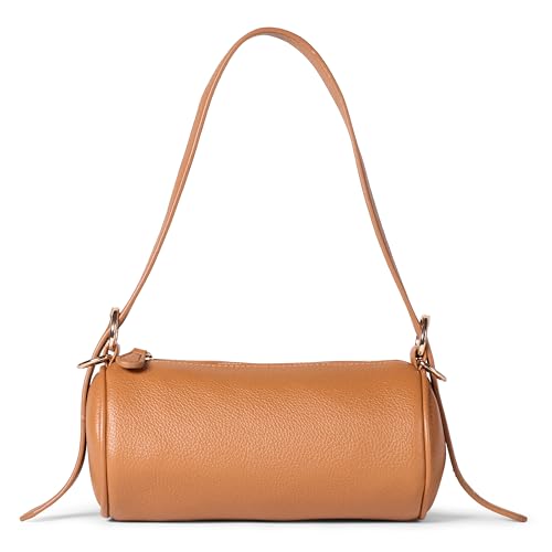 The Drop Womens Miri Barrel Bag Cognac Pebble