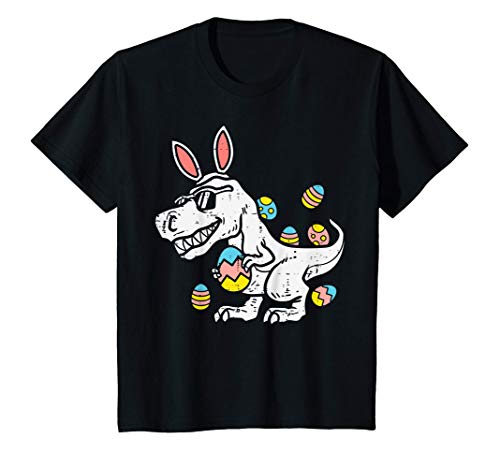 Niños Trex Bunny Eggs Dino Dinosaur Kids Easter Boys Baby Toddler Camiseta