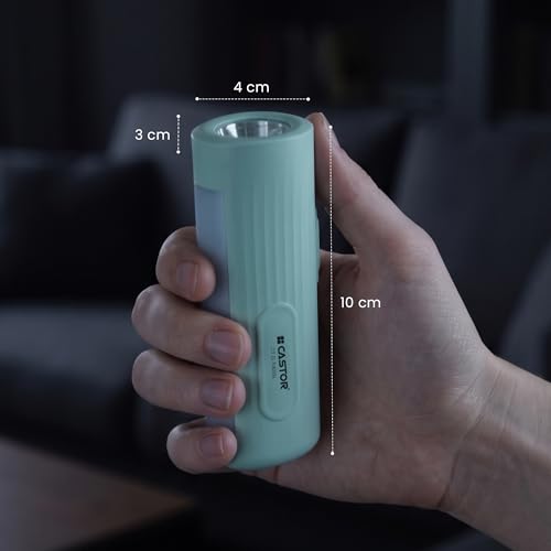 Image of IBELL Castor EL5401SL Rechargeable Torch, Emergency Light, 2 Light Modes, Type-C Charging, Zoom Function, Bright LED Illumination, Portable, Indoor & Outdoor Mini Flashlight (Green)
