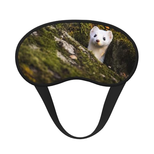 Masque de sommeil réglable avec imprimé belette mignon pour dormir, confortable, sans pression et respirant