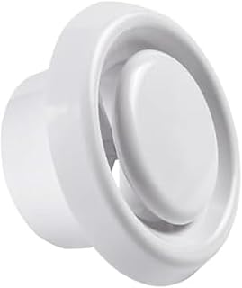 Plastic Round Ceiling Air Vent Cover, Adjustable ABS Ceiling Ventilation Grille for Bathroom, Kitchen, HVAC Systems, Passive Stack Venting and Air Conditioning, Flush Mount Design (Φ100)