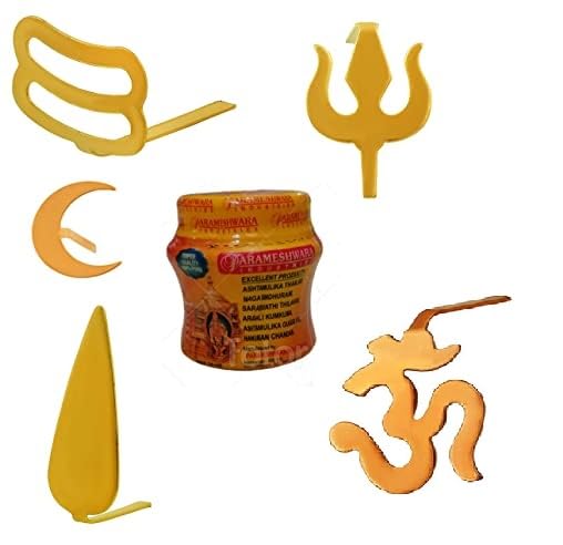 Three Secondz Combo of 5 Teeka Stamp with Chandan swami narayan tikka Spiritual Forehead Teeka Tilak Stamp Tool Puja for Daily Usage and Occasionally for Men/Women Multicolor