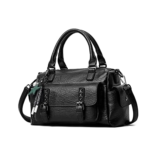 NICOLE & DORIS Sac Bandoulière Femme Sac a Main Cuir Souple Sacs Portés Epaule Rétro Sacoche Messenger Sac Crossbody Femme Sac Fourre Tout Poches Multiples Noir