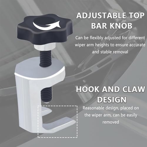 Image of Car Windshield Wiper Arm Removal Tool-Carbon Steel Wiper Arm Puller with Adjustable Knob for Quick Disassembly-Windshield Wipers Puller Tool Compatible with Acura, Honda (Wiper Arm Puller)