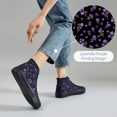 Image of Uoidru High Top Sneakers for Women Canvas Shoes White Canvas High Tops Women Casual Shoes Lace Up Fashion Sneakers