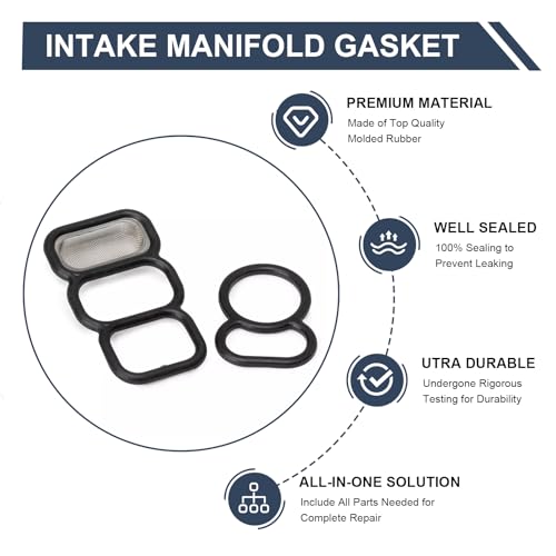 Image of 15825-P0A-005 15825-P0A-015 for Honda Accord Upper Lower Head Cylinder Solenoid Valve Gasket Replacement VTEC Solenoid Gasket Kit Spool Valve